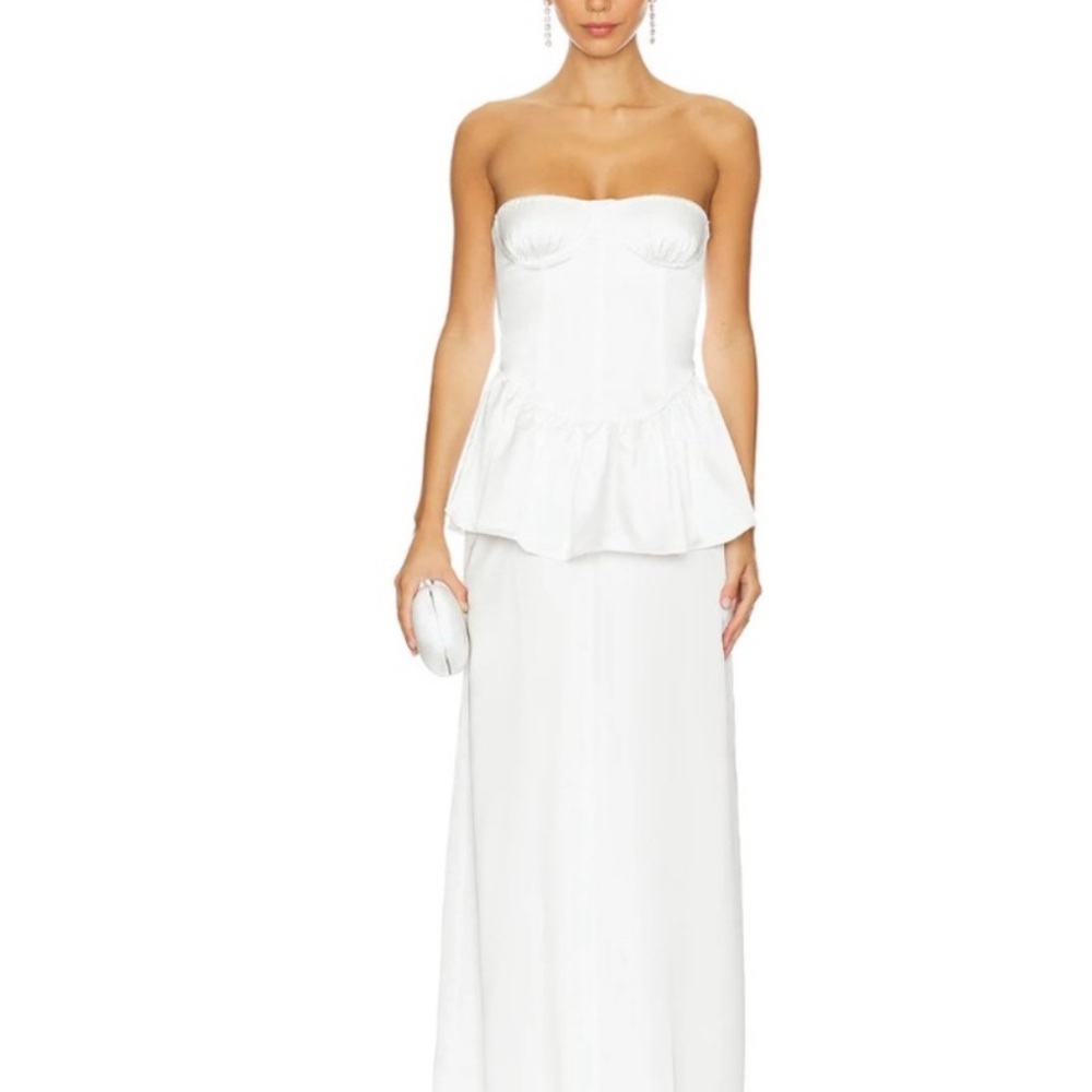 Weworewhat strapless peplum corset dress